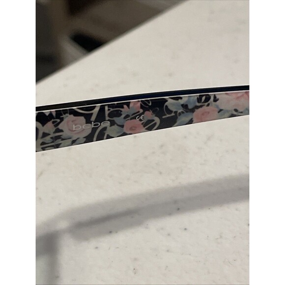 Bebe Eyeglasses Frames BB5185 100 Black Rectangle Rim Floral - Picture 7 of 9